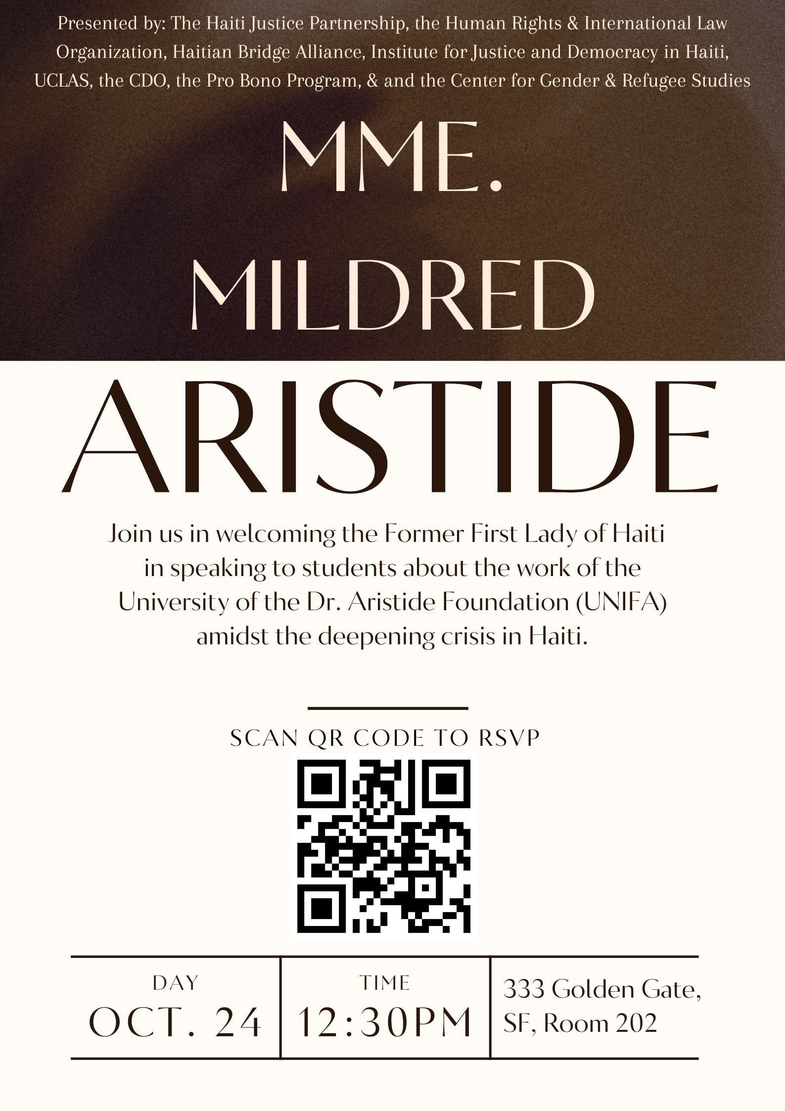 Read more about the article IJDH Co-Sponsors and Joins Event with Former Haitian First Lady Mildred Aristide